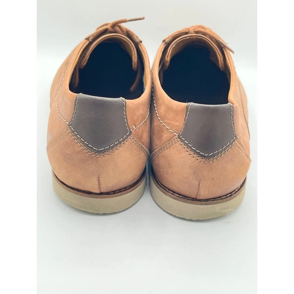 Clarks Men Tilden Cap Tan Leather Derby Oxford Shoes Brown Size 12M 261331777